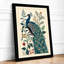 Peacock in Bloom Boho - Framed Print-36648699-36648698
