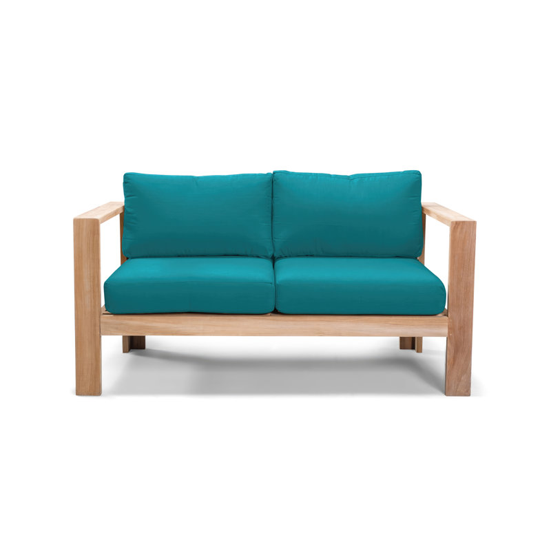 Ando Loveseat with Cushions, Spectrum Peacock Sunbrella® Plainweave