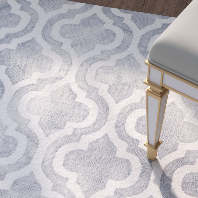 Tapis gris / ivoire en laine touffeté à la main Adelei, Tapis de couloir 2 pi 3 po x 10 pi