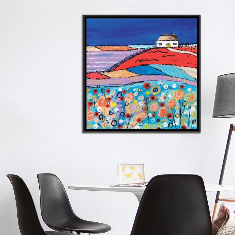 « home doux home », reproduction d’impression sur toile, H 18 po x l 18 po x P 1,5 po, Toile avec cadre noir, Pas de tapis