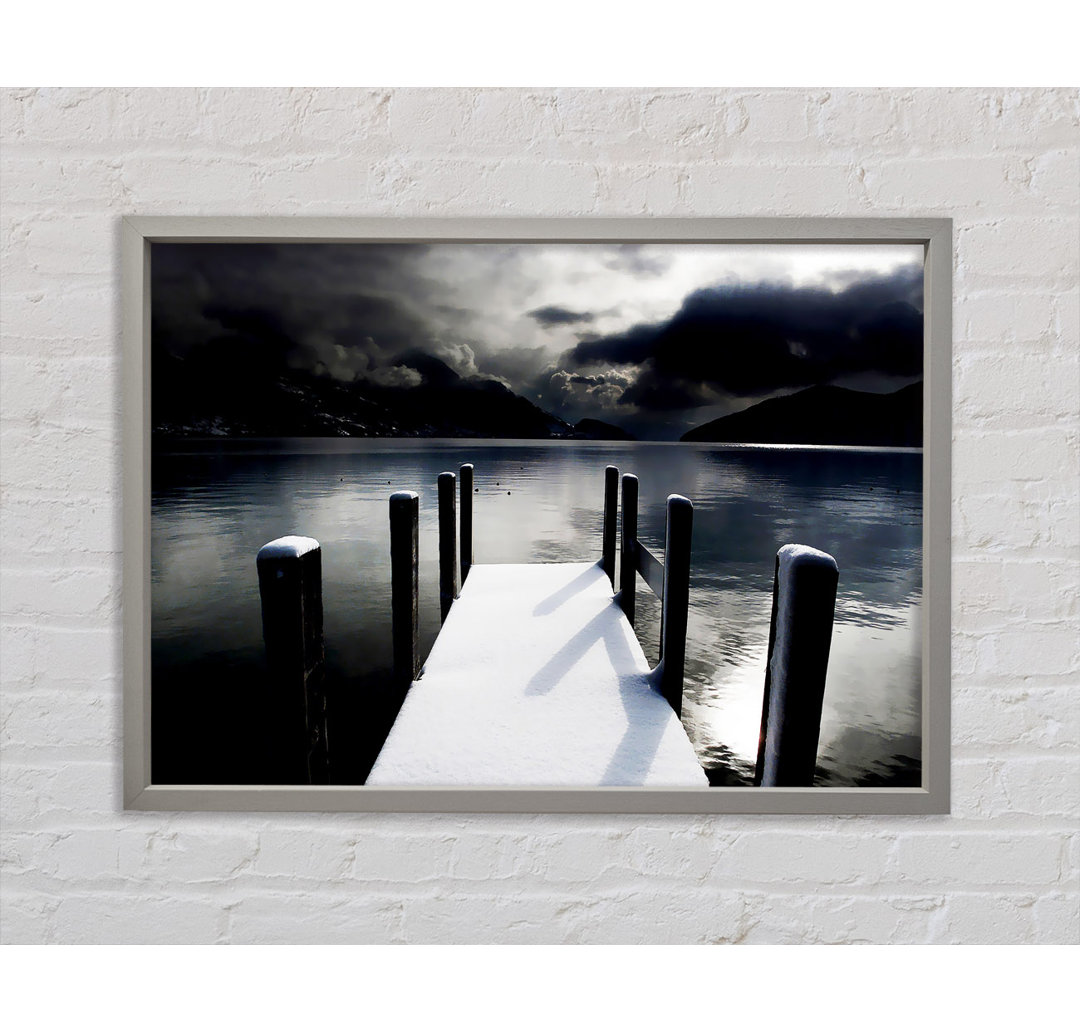 Tranquil Mountain View Lake Side - Single Picture Frame Kunstdrucke auf Leinwand