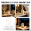 Lampe de table en pierre de travertin beige naturel, veilleuse chaude à DEL à intensité variable rechargeable USB-C, lampe d'ambiance portative sans fil moderne pour l'intérieur et l'extérieur