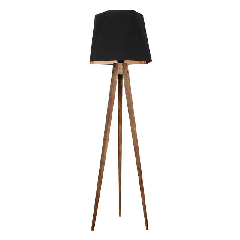 Lampe trépied 65 po Burkburnett, Noir, Brun pâle