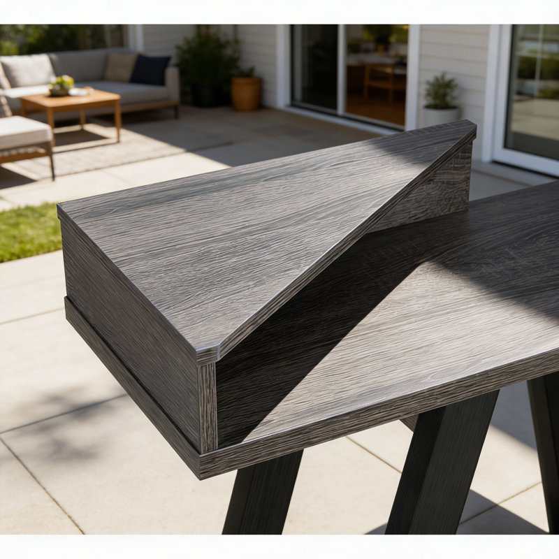 Modern dual-tone side table with two shelves - Black and Grey