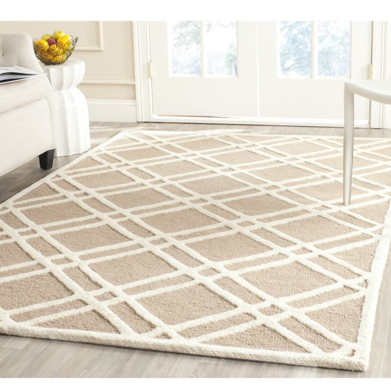 Duley Geometric Wool Hand Woven Area Rug, Rectangle 152 x 244 cm