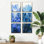 Pivoines bleues sur un sommet de montagne - ensemble de 6 reproductions d'art mural floral
