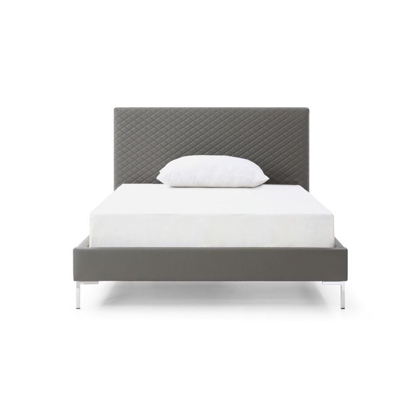 Structure de lit en similicuir Anghelache, gris, Double