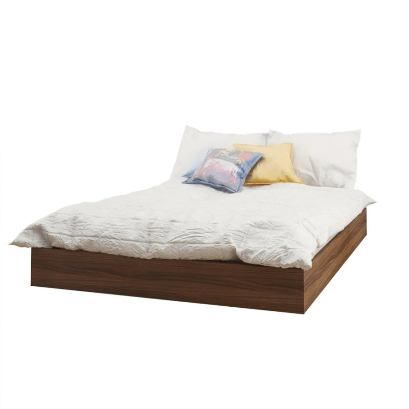 Aletse Platform Bed & Headboard, Queen, Gray/Black
