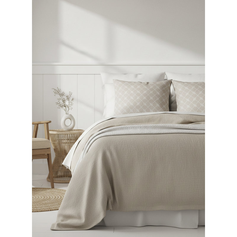 Printed Pillows Linen Pillow Cover, Beige, Square 26", Polyester
