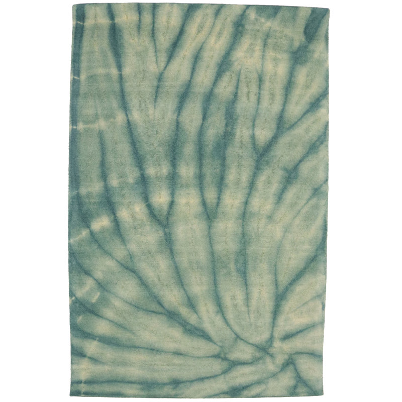 Tapis vert moderne vert 5 x 8