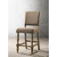 Chaise de salle à manger à hauteur de comptoir 2 pièces avec finition en bois flotté avec impression de script enchanteur 2 sièges - dossier et microfibre fine