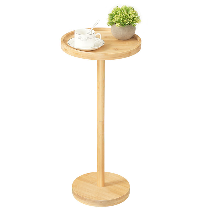 Table de bout ronde en bambou, Naturel