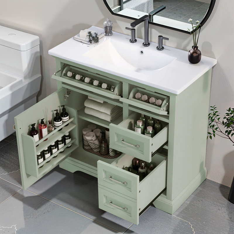 Meuble-lavabo 36 po avec lavabo, Gris