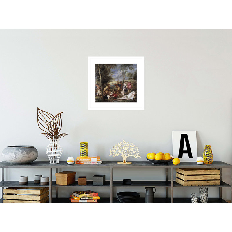 «Bacchanal at Andros» par Peter Paul Rubens, impression giclée encadrée, H 23,5 po x l 24,71 po