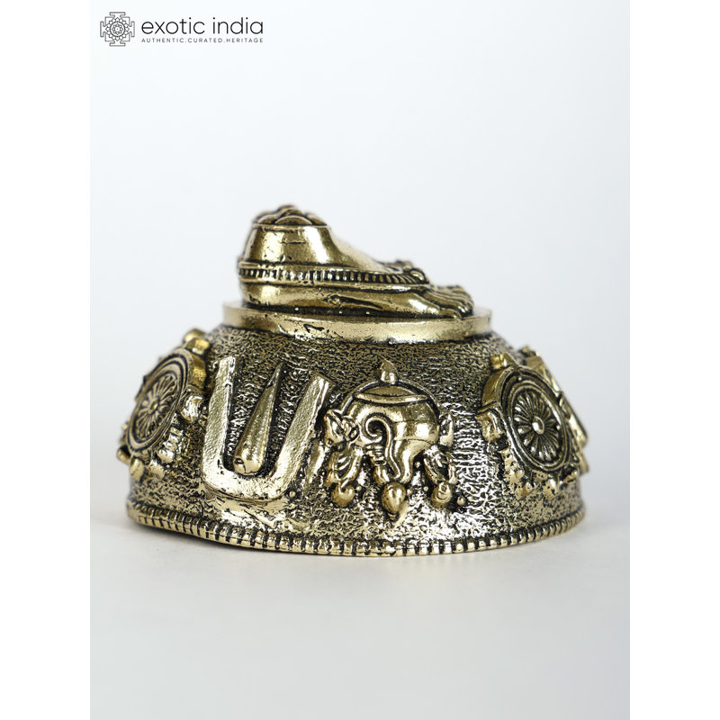 Petite pergola 2 pouces Vishnu Charan Paduka en laiton