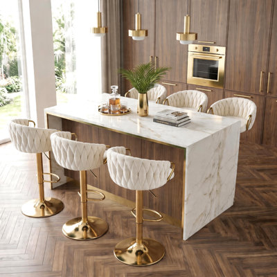 Swivel Upholstered and Velvet Bar Stool