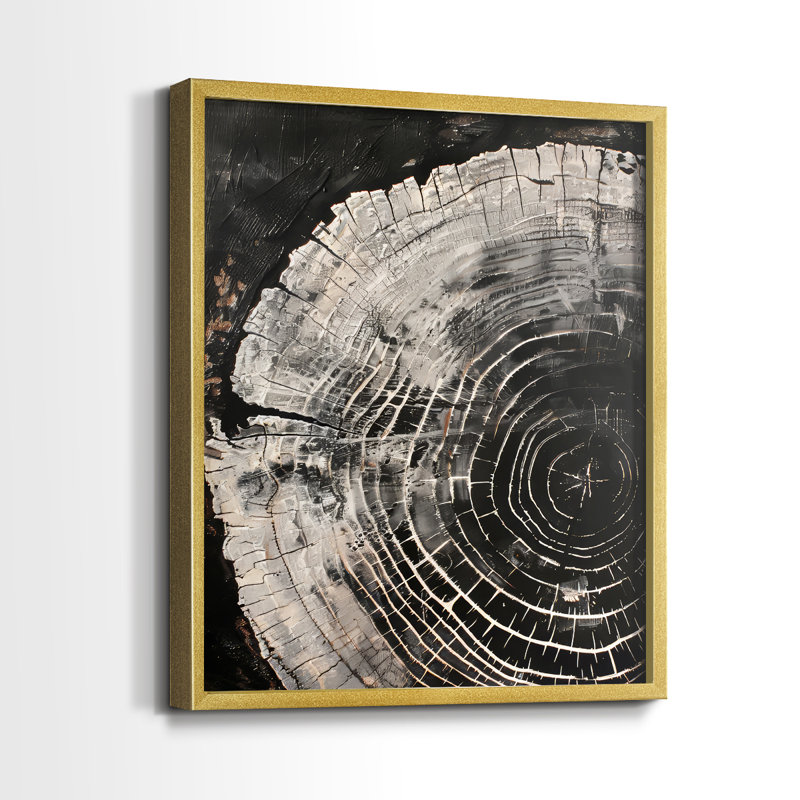 ABSTRACT Series CXXXIII  -Premium Framed Print -Ready to Hang - No Nails Required, Gold, 15" H x 12" W