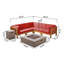 Ensemble de conversation modulaire en V avec coussins 7 pièces Neil