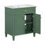 Meuble-lavabo de 30 po avec lavabo en céramique, tablettes réglables - intemporel pour les petites salles de bain, porte à fermeture douce, salles de bain attrayantes-1962029898