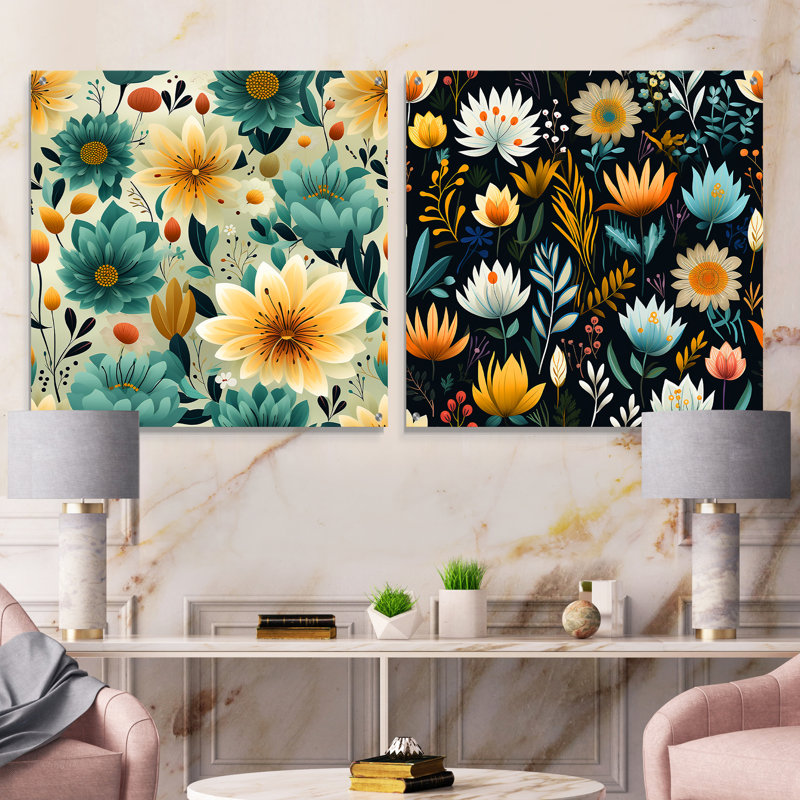 Mindfulness Sanctuary Mediation - Ensemble de 2 art mural en verre acrylique, H 36 po x l 73 po