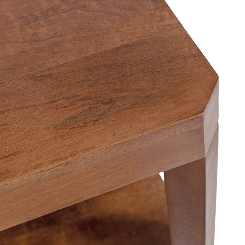 Ardentown Transitional Two-Tiered Square Coffee Table, Walnut