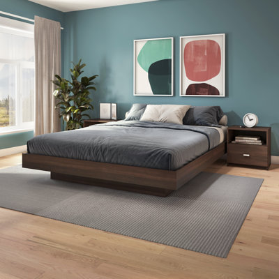 Zen KAPPA Platform Bed + 1 Nightstand by Ebern Designs