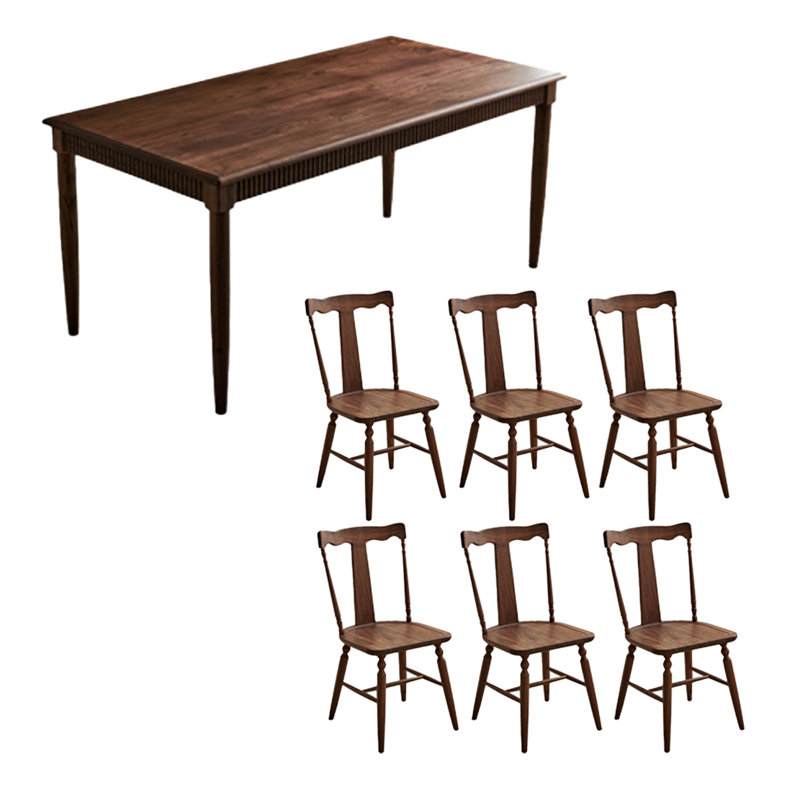 High quality solid wood large table set, 7