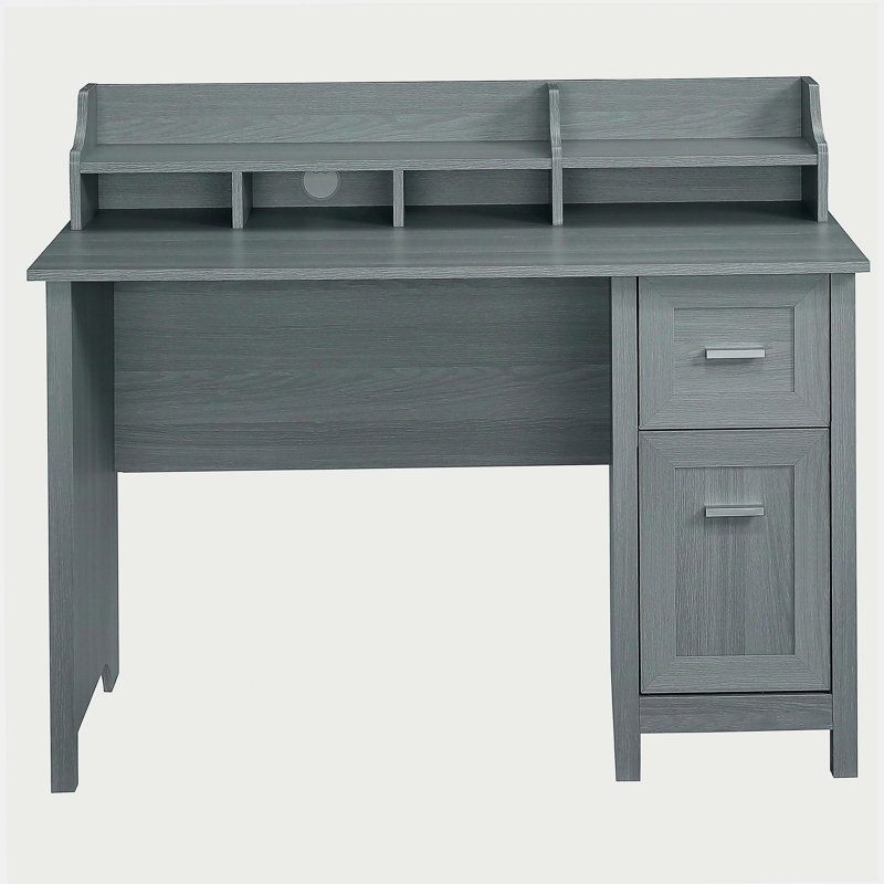 Bureau classique avec rangement, gris