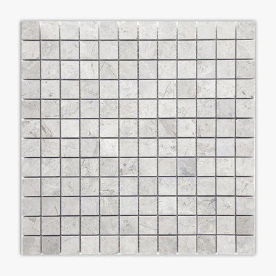 Silver Grey Dark Polished 1x1 Marble Mosaic