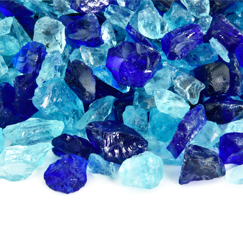 10 Lb. Fire Glass, Mediterranean Blues