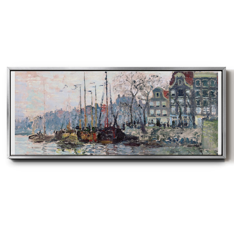 View of the Kromme Waal in Amsterdam- Framed Canvas