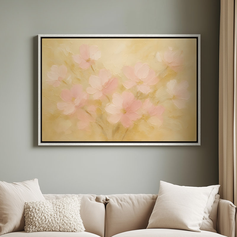 Art mural encadré, impressions florales pour chambre à coucher - 16 po x 24 po, H 16 po x l 24 po, Blanc