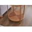Table de bout moderne en bois avec plateau en verre et structure en métal-1171652531