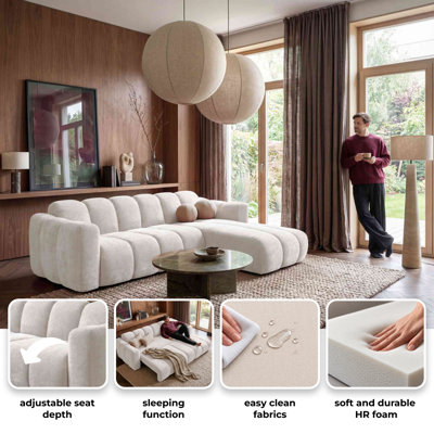 Michell 6 Seater Chenille Sofa Bed
