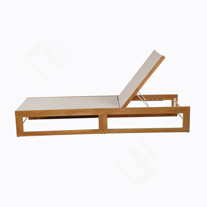 Chaise longue d'extérieur simple, Beige, 1