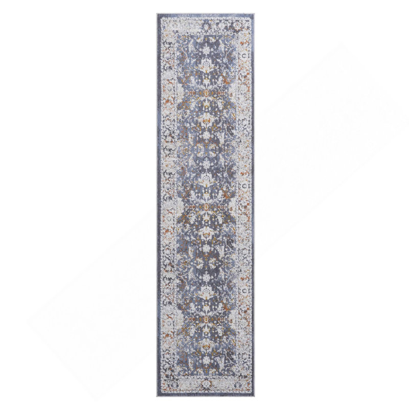 2X8 Blue / Traditional Runner Rug, Runner 2'2" x 8'