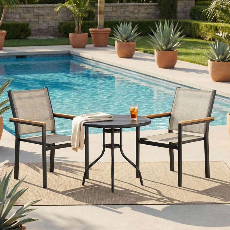 Aluminum Outdoor Lounge Chair, Linen Brown