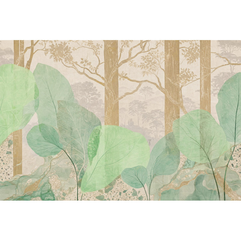 Papier peint botanique aquarelle, 140 po x 108 po, Textured Non-Pasted