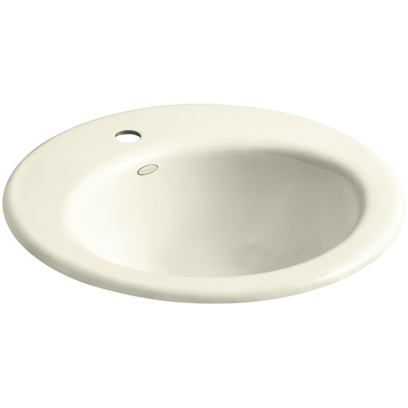 Lavabo de salle de bain circulaire en métal avec trop-plein Radiant, Basalte, Trou simple