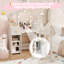 Ensemble de meuble-lavabo blanc princesse avec miroir tactile et bureau à maquillage 3 en 1, tiroirs et armoires-784161792