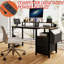 Bureau d'ordinateur avec tiroir et prises de courant, bureau avec 2 supports pour écran, table de jeu avec tablettes