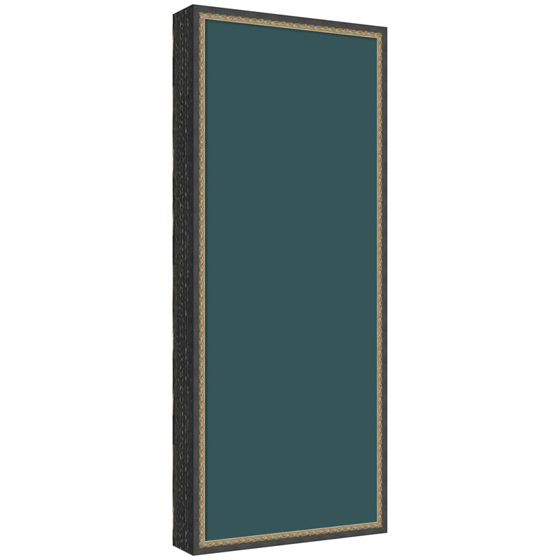 Tableau d'affichage en lin encadré en tissu, Matinée bronze noir, H 41 po x l 17 po x P 1,5 po, Vert foncé