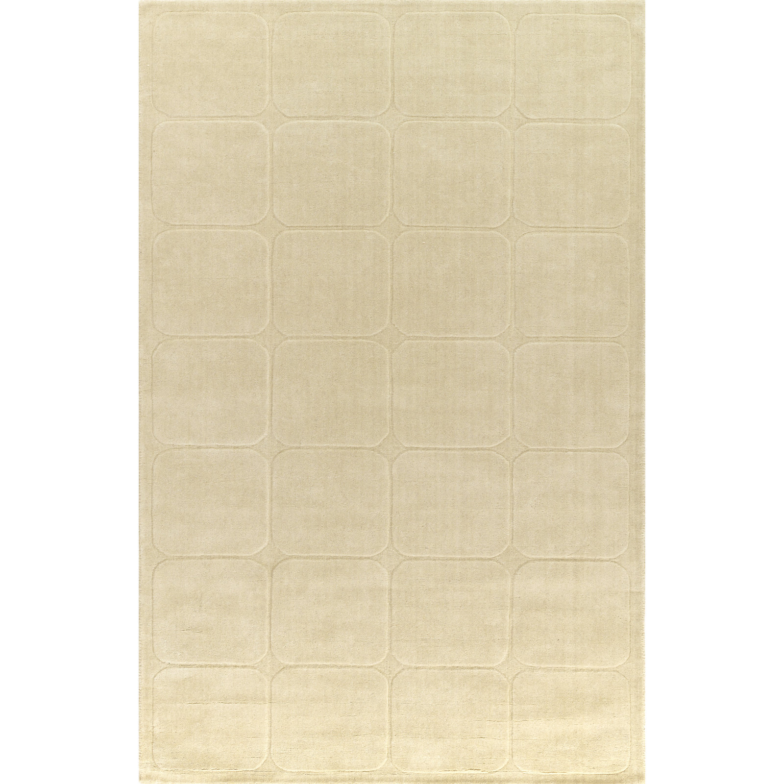 Lura Hand Loomed Wool Geometric Ivory Area Rug 5' X 8', 6' X 9'