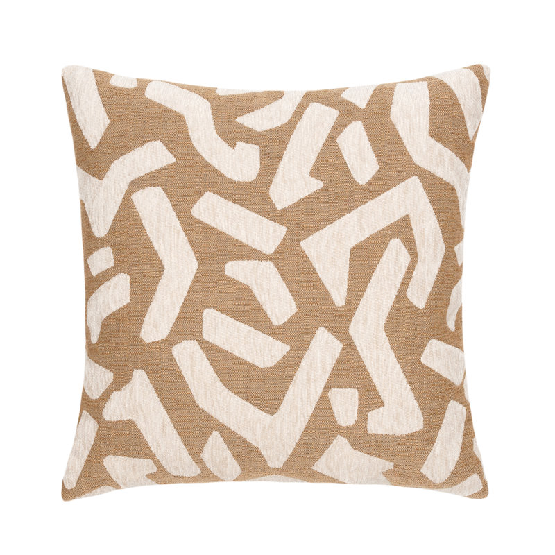 Fascination Sunbrella® Throw Square Indoor/Outdoor Pillow Cover & Insert by Elaine Smith, 20"H X 20"W, Caramel