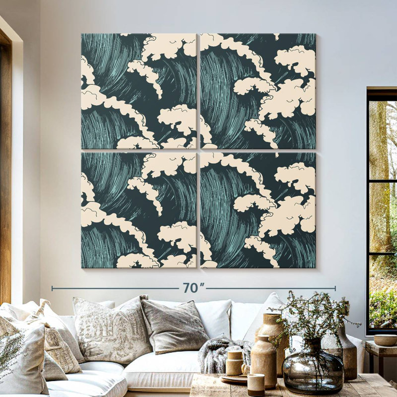 Kerner Waves Seamless Pattern, 57" H x 57" W