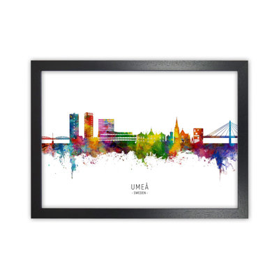 Umea Sweden Skyline by Michael Tompsett - Print
