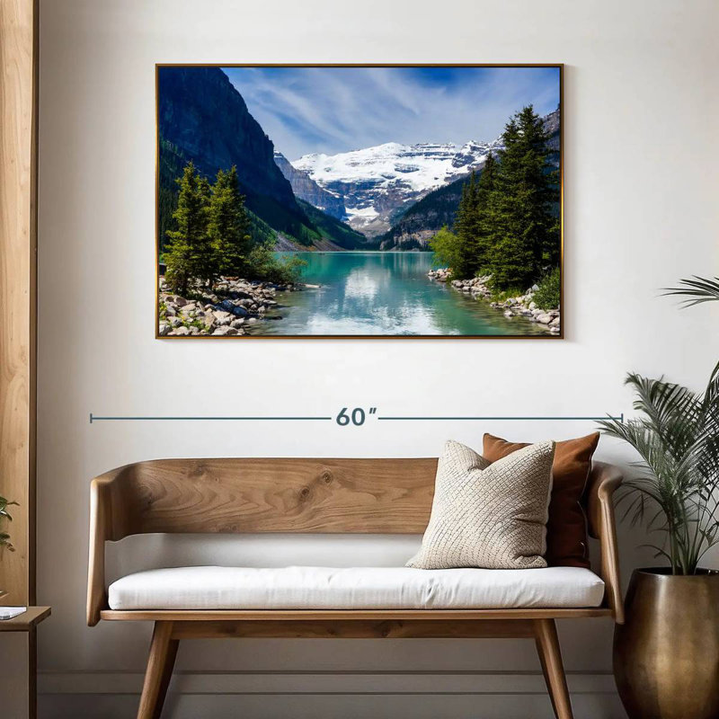 Splendide lac Louise, 46 po x 31 po, Cadre flottant doré
