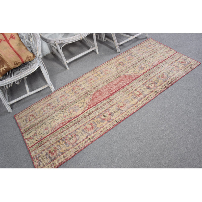 Tapis Oushak rétro vintage turc Anatolian - idéal pour les escaliers et les couloirs de style antique
