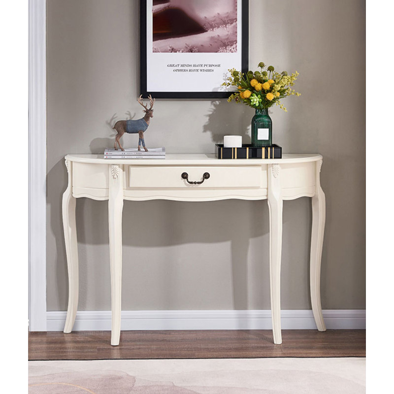 Table de couloir Minimalist, H 33,46 po x l 47,24 po x P 11,81 po, Blanc