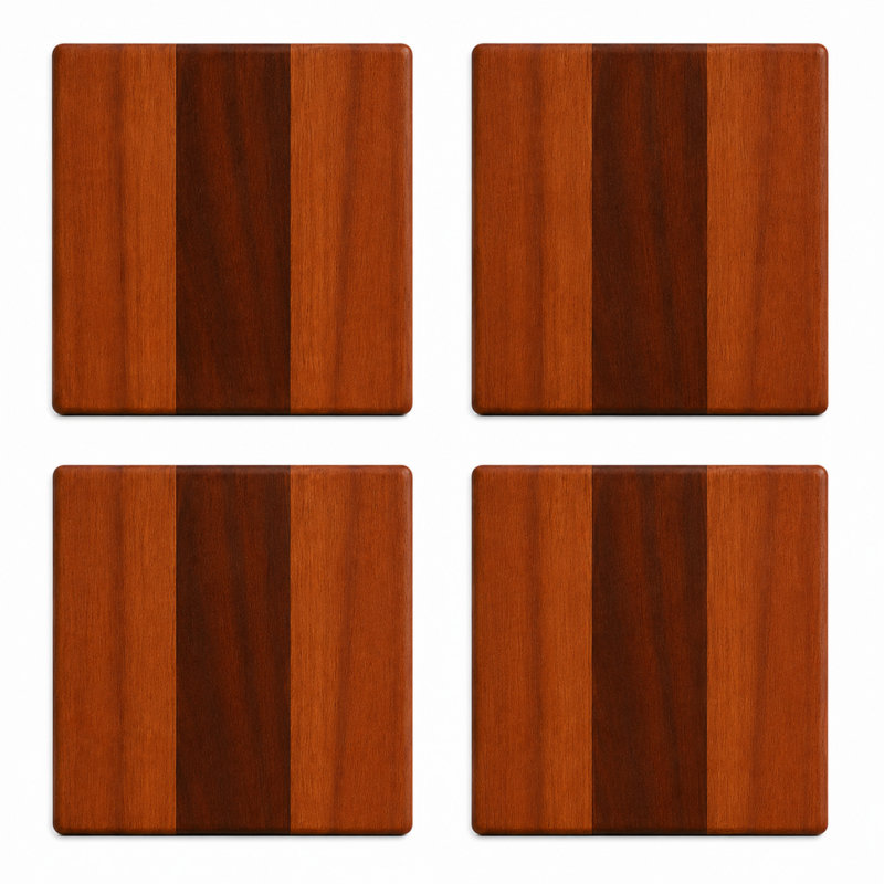 Mahogany Butcher Block Coasters by Marine Mahogany